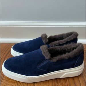 Brand New M. Gemi Cerchio Shearling Sneaker - navy, size 42